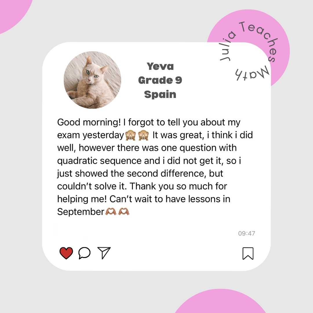 Original feedback about lessons with Yeva